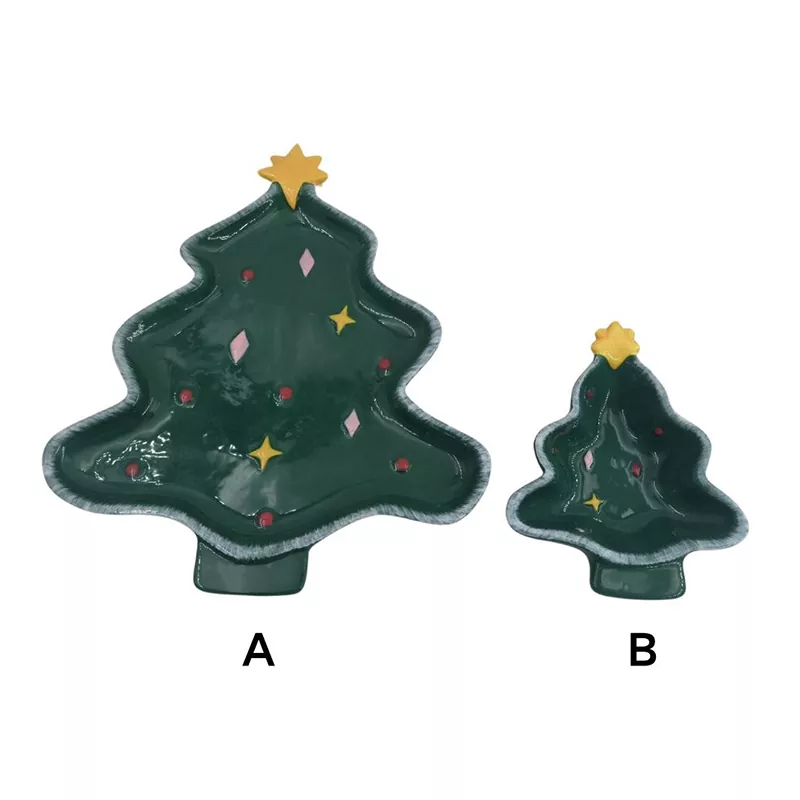 క్రిస్మస్ ట్రీ ప్లేట్ హ్యాండ్ పెయింటెడ్ హాలిడే గిఫ్ట్