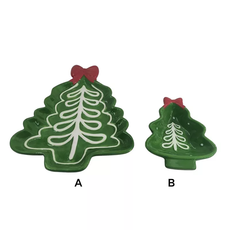 క్రిస్మస్ ట్రీ ప్లేట్ హ్యాండ్ పెయింటెడ్ హాలిడే గిఫ్ట్