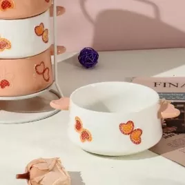 డిష్వాషర్ సురక్షితమైన చేతితో చిత్రించిన సిరామిక్ గిన్నె