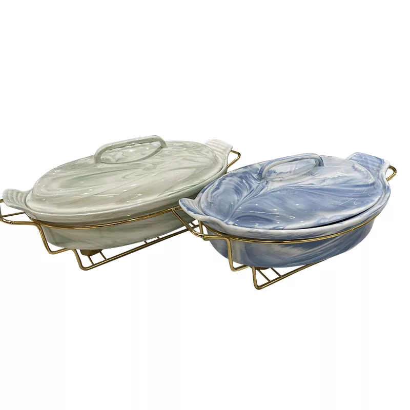 సొగసైన మార్బ్లింగ్ సిరామిక్ ప్లేట్