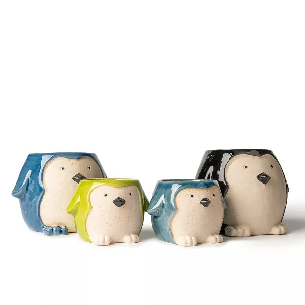 పెంగ్విన్-ఆకారపు సిరామిక్ క్యాండిల్ హోల్డర్స్