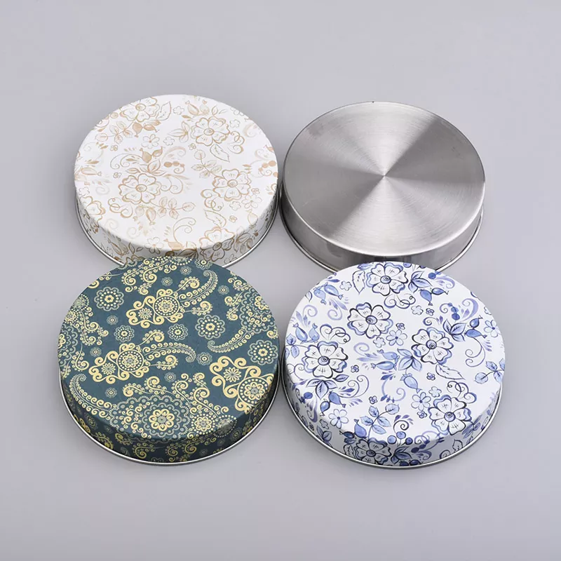 వ్యక్తిగతీకరించిన ముద్రణ టిన్ కొవ్వొత్తి కూజా మూత