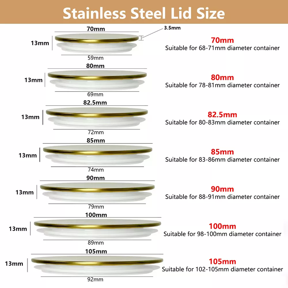 స్క్రీన్ ప్రింటింగ్ స్టెయిన్లెస్ స్టీల్ కొవ్వొత్తి జార్ మూత