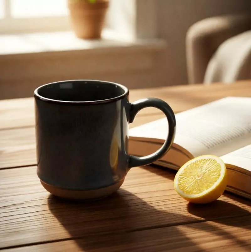 సాధారణ ఆధునిక సిరామిక్ ప్రయాణం గ్రే మగ్